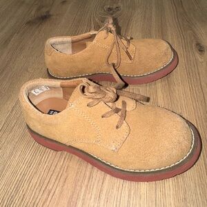 Sperry Tevin Oxford Tan Buck Suede Leather Dress Shoes Toddler Sz 11.5